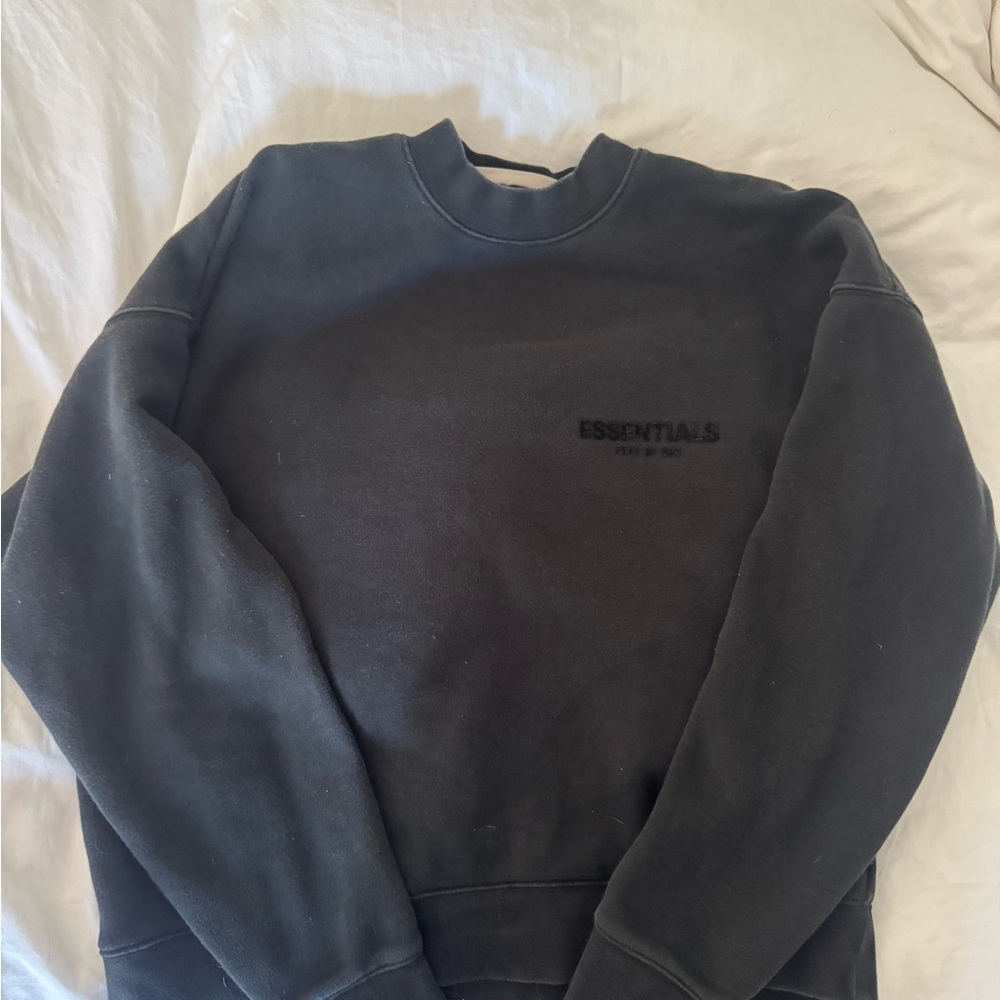 Essentials Charcoal Crewneck Sweater for Men